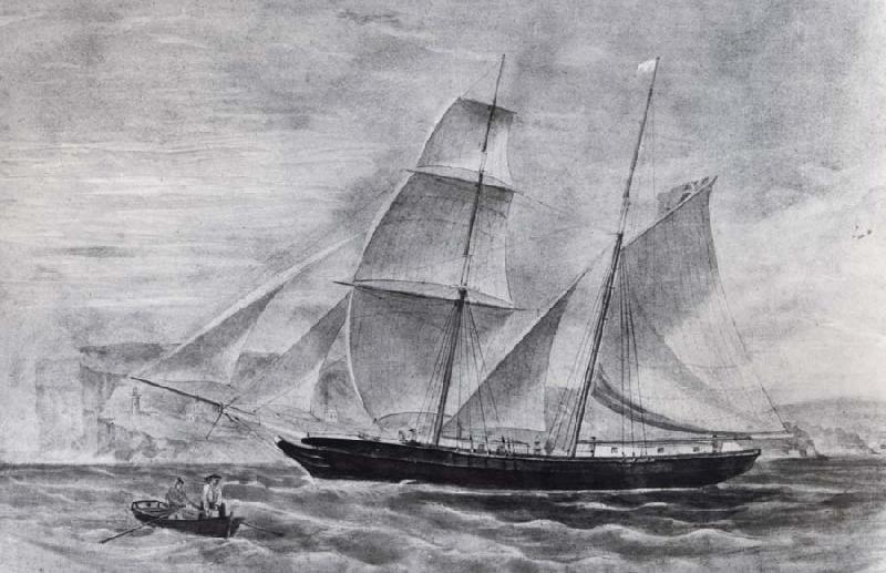 Frederick Garling Shooner in full sail,leaving Sydney Harbour Germany oil painting art